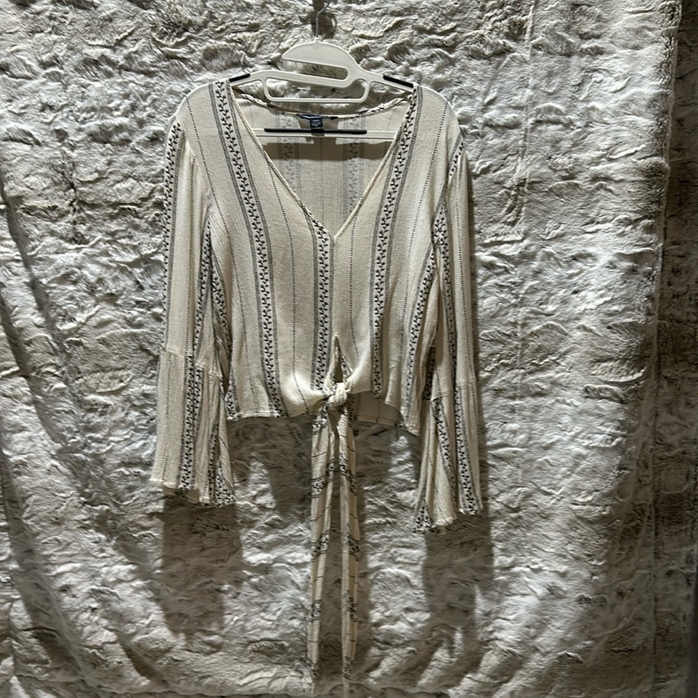 American Eagle Outfitters Tie Waist Blouse